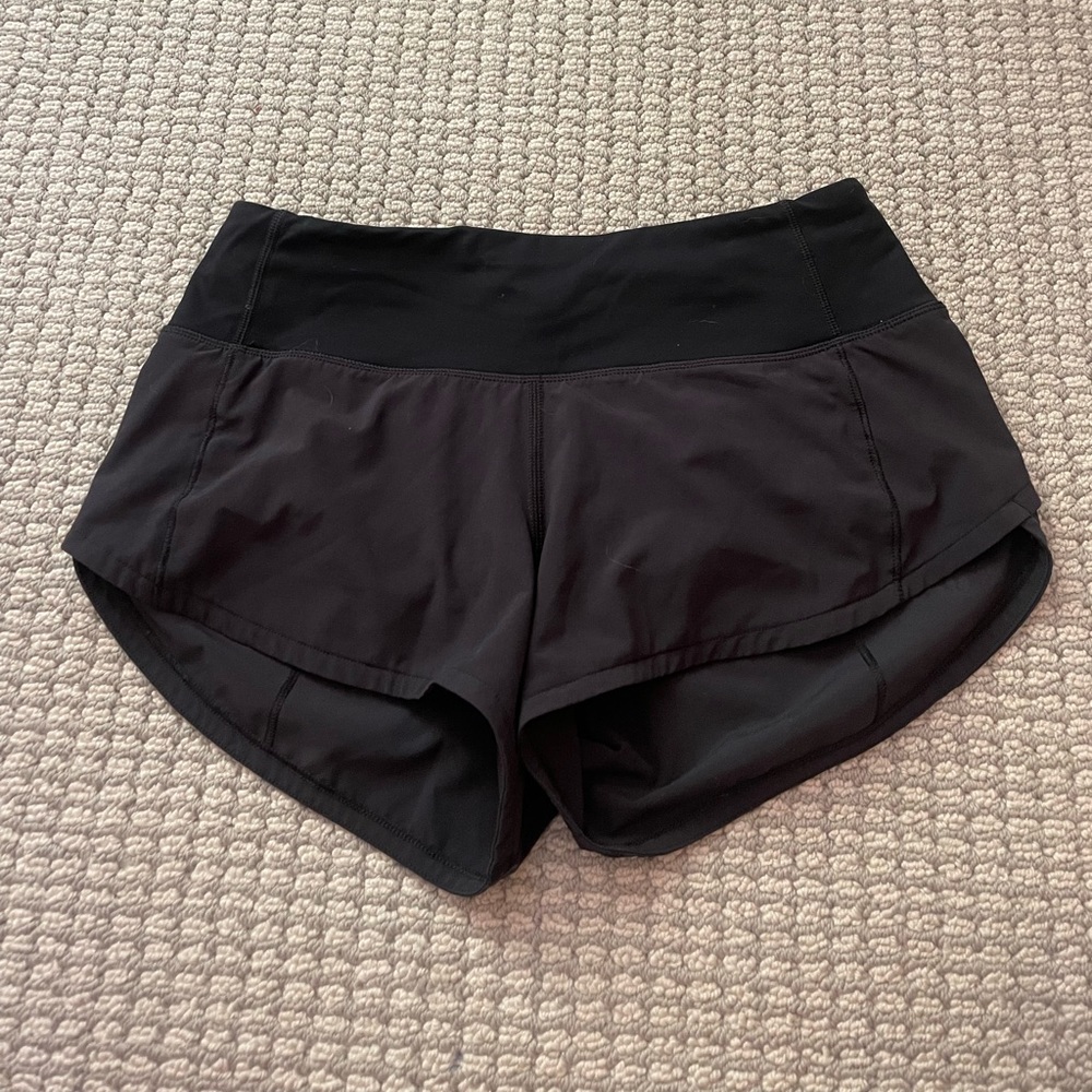 lululemon speed up shorts black Size 0 2.5” inseam